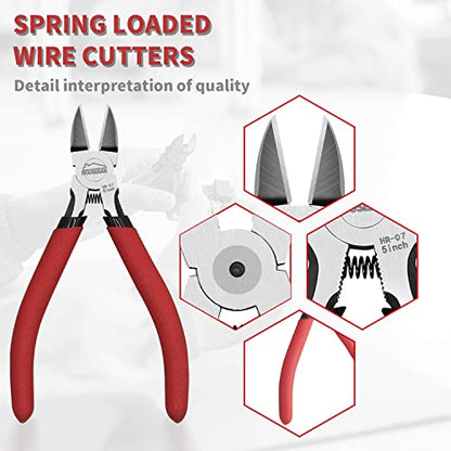 2pc Set Wire Cutters 5 Inch Flush Cutter Side Cutting Pliers