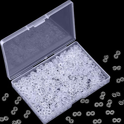 300 S Clips Rubber Band Loom Connectors Plastic Bracelet Clips, Clear