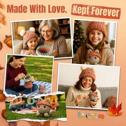 Knitting Kit for Kids - Beginner Loom Knitting Kit to Make a Hat & Cat - style: Cat & Hat