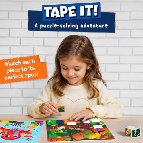 Skillmatics Puzzle Activity – Tape It Animal Sticker Puzzles