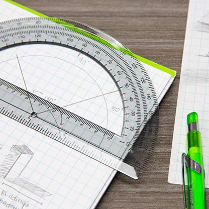BAZIC 4-Piece Geometry Ruler Combination Sets