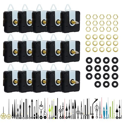 15 Pack Clock Mechanism Replacement Kit with 19 Pairs Clock Hands - size: Thread Length 3/4 inch