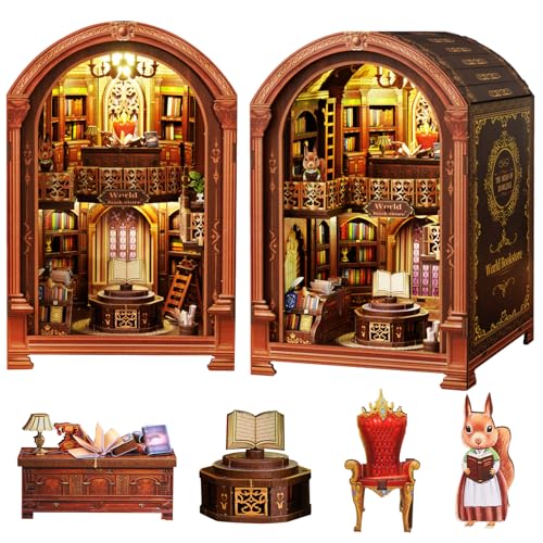 Spilay Book Nook Kit for Adults, Wanguo Bookstore DIY Miniature House Kit - color: Wanguo Bookstore
