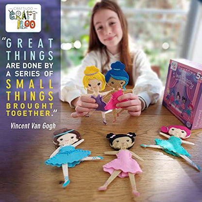 Ballerina Sewing Kit for Kids Ages 5-12 - 5 Felt Dancer Dolls, Beginner - color: Ballerina Kit