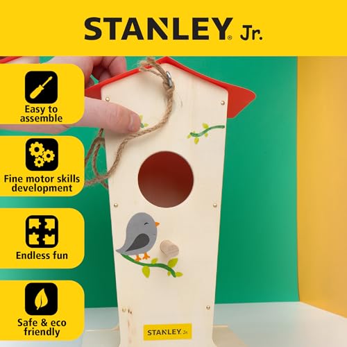 STANLEY Jr. Wooden Kit - Creative Arts and Crafts Set for Kids and Adults (Wooden Birdhouse (New))