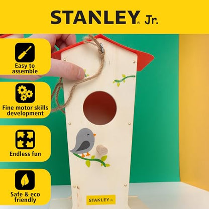 STANLEY Jr. Wooden Kit - Creative Arts and Crafts Set for Kids and Adults (Wooden Birdhouse (New))