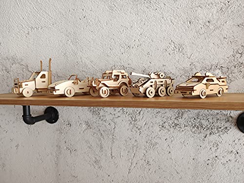 3D Wooden Car Puzzle, 6 Piece Set Wooden Car Brain Teaser Puzzles, DIY Assembly Build Model Kits, Wood Crafts STEM Gifts for for Adults & Teens Birthday Gifts Christmas - color: Car