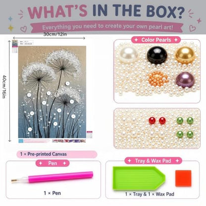BYGFHLYW Pearl Diamond Painting Kits for Adults,Dandelion Diamond Art Kits - color: PL71-1