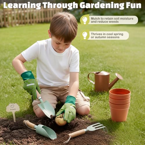 Kids Gardening Set, Quality Gardening Tool Kit Outdoor Toys for Toddlers - color: Neutral Color