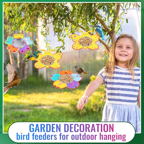 Czlotyh 12 Pack Bird Feeder Craft Kits Bulk with Stainless Steel Bowls DIY Your Own Unfinished Wooden Birdhouse Outdoor Ornaments Party Favor Easter Gifts Spring Crafts for Nature Loving Kids