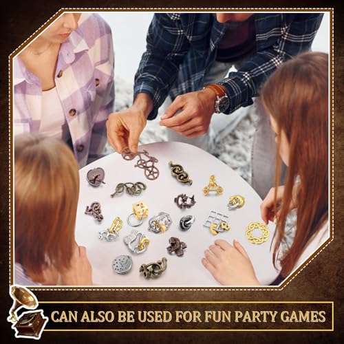 48 Pcs Metal Brain Teaser Puzzles Set for Adults, Classics Style - style: Classic Style
