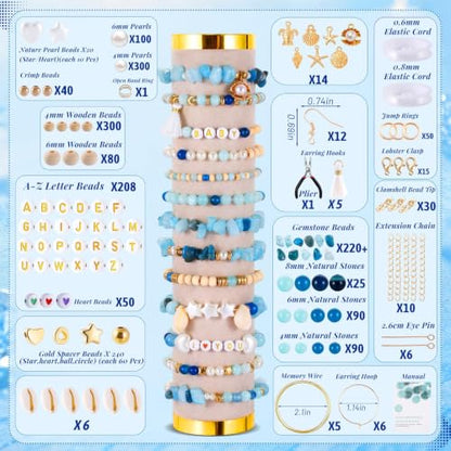 Wurosi Jewelry Making Supplies Kit, Bracelet Making Kit for Adult - color: Blue