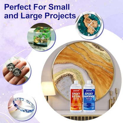 JANCHUN Epoxy Resin Kit 32oz, Bubble Free Crystal Clear Resin - size: 32 fl oz