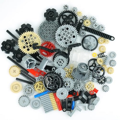 Pamvava Technical Gears Parts Building Bricks,Chain Wheels and Axles Sets - color: Black-no.1