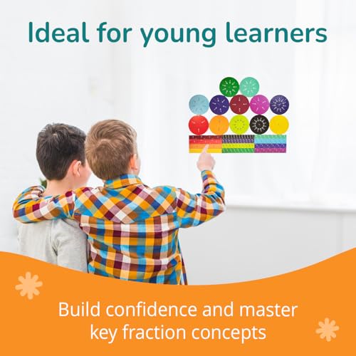 Channie’s Magnetic Fraction Tiles Set, 156-Piece Hands-On Math Learning Tool for Kids, Visual Fraction Manipulatives for Whiteboards & Magnetic Surfaces, Homeschool & Classroom Educational Supplies