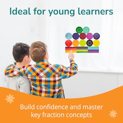 Channie’s Magnetic Fraction Tiles Set, 156-Piece Hands-On Math Learning Tool for Kids, Visual Fraction Manipulatives for Whiteboards & Magnetic Surfaces, Homeschool & Classroom Educational Supplies