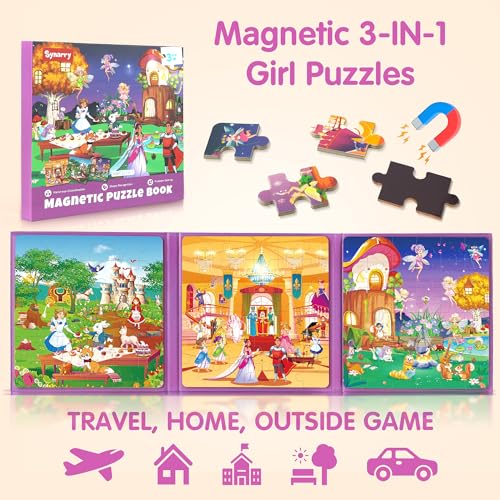 SYNARRY Princess Fairy Party Magnetic Puzzle for Kids Ages 3-5, Travel Toys - style: Princess Fairy