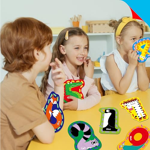 SpriteGru 10 Pieces Number Lacing Cards, 0-9 Double Sided Sewing Cards with 10 Colorful Laces, Imagination Development Lacing Toys Games for Children Educational and Learning Activity - color: Number