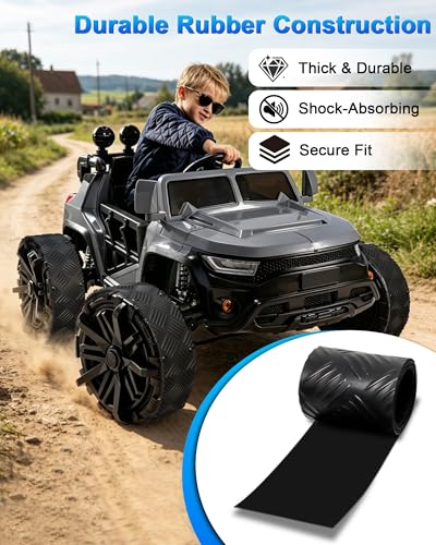 2 Pcs Kids' Electric Car Tire Grips, Rubber Tire Upgrade Kit