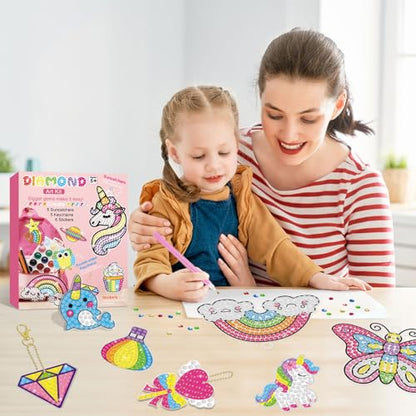 BANBBUR 16 Pcs Gem Art for Kids Ages 4-8 8-12, Kids Diamond Art and Crafts