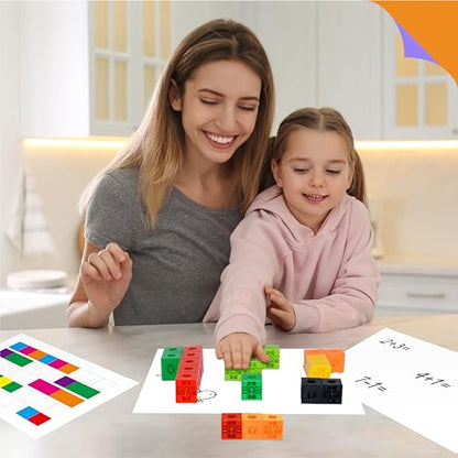 SpriteGru Math Linking Cubes, Set of 100 Math Cubes Manipulative Connecting and Counting Snap Blocks for Early Math and Construction, Educational Toy for Preschool, Kindergarten, Homeschool - style: 100-Cubes