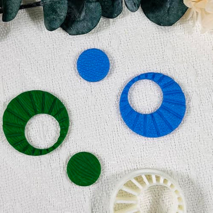 Xaekicr Sunburst Ring Polymer Clay Cutters – Textured Circle Clay Cutters and Tools for Polymer Clay Jewelry Making and DIY Earrings - color: 2G color