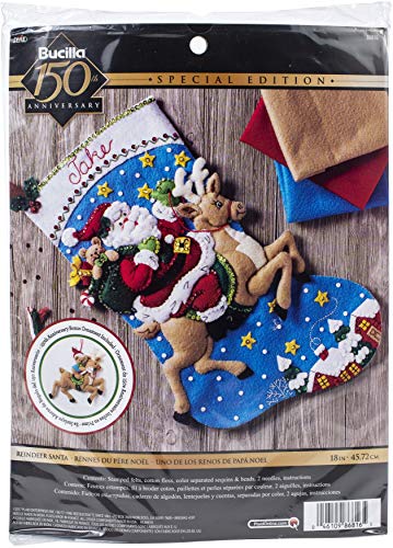 Bucilla 86816 Reindeer Santa Stocking Kit