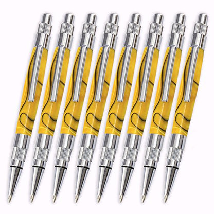 Legacy Woodturning, Gear Click Pen Kit - Chrome, 8 Pack, Woodworking Project Kit