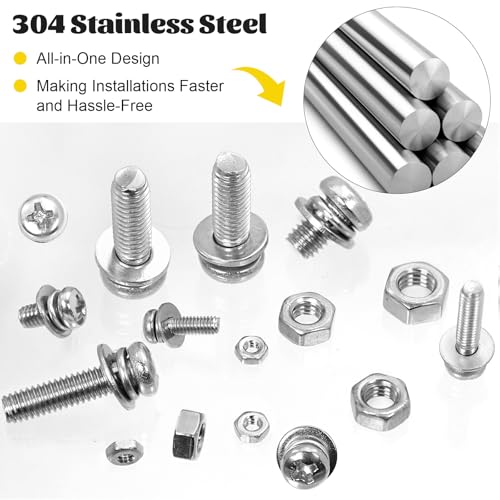 812PCS M2M2.5M3M4M5 Phillips Pan Head Machine Screws Assortment Kit - size: SS M2M2.5M3M4M5 812pcs