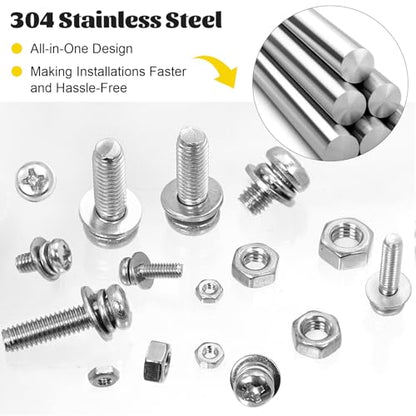 812PCS M2M2.5M3M4M5 Phillips Pan Head Machine Screws Assortment Kit - size: SS M2M2.5M3M4M5 812pcs