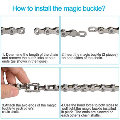 Bike Chain Repair Tool Kit with Link Pliers, Chain Breaker Splitter and 6 Pairs Missing Links for Shimano, SRAM and KMC Compatible 7-11 Speed and Single Speed Bicycle Chains