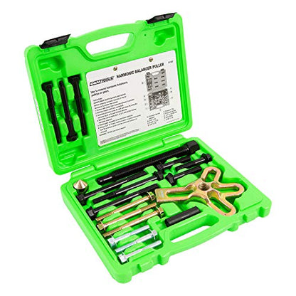 OEMTOOLS 37187 Harmonic Balancer Puller Kit Removes Harmonic Balancers - style: Puller Kit Green Case