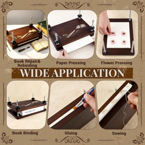 FOGWOWO Book Press,7.9" x 11.6",Book Binding Press Paper Flower Press - color: Bookbinding Press