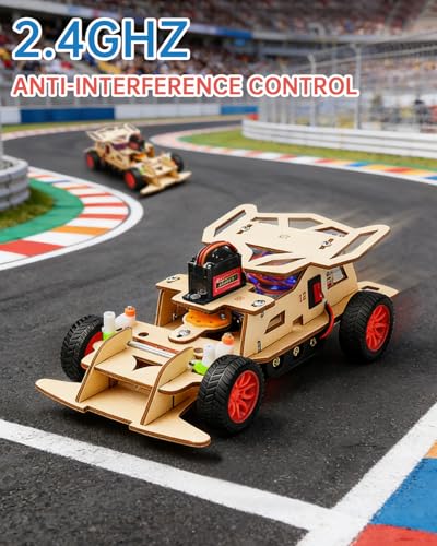 Poraxy STEM Kits for Kids 8-10, STEM Toys for Boys Ages 8-13, Remote Control Car, Wooden 3D Puzzles Science Kits 8-12 Projects Building Model, Birthday Gifts for 9 11 14 Year Old Teen Boys Girls