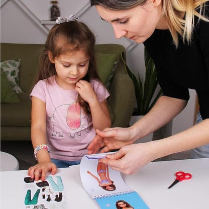 BSCOOL Sticker Book Paper Dolls for Girls Fashion Design Activity - color: Sticker Dress Up Fashion