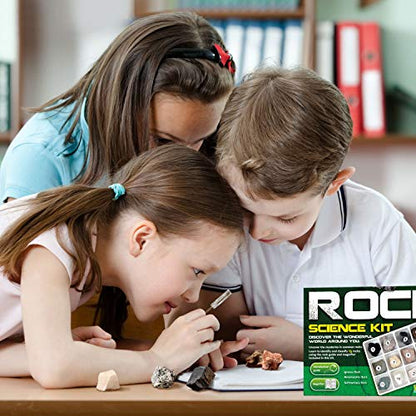 Piano Potato Rock and Mineral Kit 15 PCS with Box, STEM Geology for Kids - style: Rock Kit