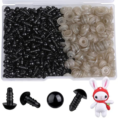 320pcs 10mm Safety Eyes for Amigurumi Black Plastic Crochet Eyes - size: 10mm