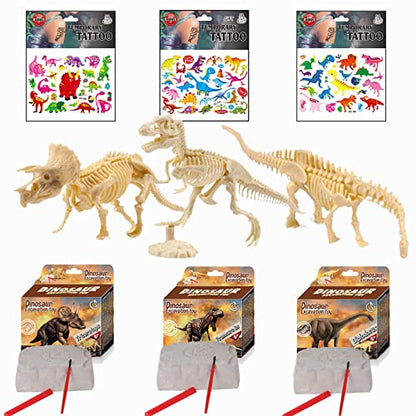 Dinosaur Excavation Kits for Kids,Dino Dig Kits T-Rex,Triceratops and Diplodocus,Dinosaur Fossil Excavation Kits,Children's Popular Science Education Toys - Dinosaur DIY Toys（Three-piece Suit）