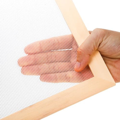 Okllen Set of 4 Paper Making Screen Kit, Wooden Paper Making Frames with Mesh, Absorbent Paper and Sponge for DIY Paper Crafts Size (A4, A5, A6, A7)