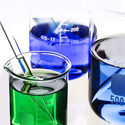 Glass Beakers Cylinder Pipettes Lab Glassware Set 18 Pieces