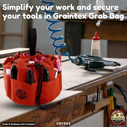 Graintex 18 Pockets Grab Bag Rip-stop Canvas Drawstring Closure, Small Part Organizer Pouch, Small Tools, Screws, Parts, Parachute Tool Bag for Efficient Storage - Rust - color: Rust
