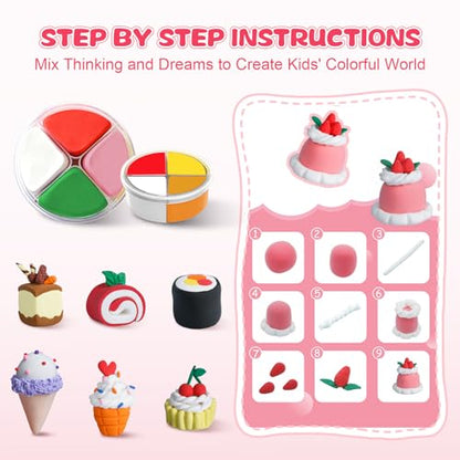 Air Dry Clay Kit, 12 Pack Dessert Theme Modeling Clay for Girls & Boys