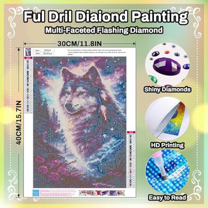 HITO Wolf Diamond Painting Kits for Adults Wolf Diamond Art Kits for Adults - color: G9464