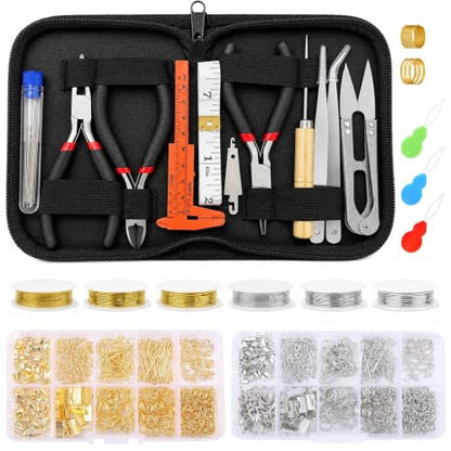Jewelry Making Kit - Jewelry Repair Tools with Pliers, Beading & Craft Wire