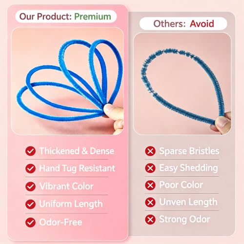 1050 Pcs Pipe Cleaner Flower Kit, Complete DIY Flower Bouquet Making Kit, - color: Colour1000
