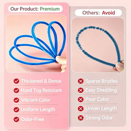 1050 Pcs Pipe Cleaner Flower Kit, Complete DIY Flower Bouquet Making Kit, - color: Colour1000