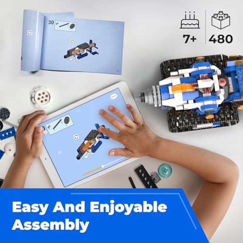 Apitor Robot J with Storage Box, Creative Robot Building Kit, 6-in-1 Programmable Robot/Tank STEM Learning Toy, Educational Coding Gifts for 7-12 Years Old Kids - style: Robot J(Storage)