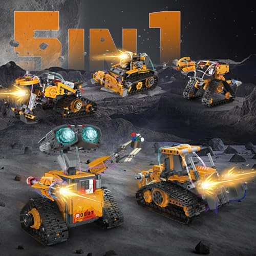 STEM Robot Building Kit for Kids – 5-in-1 Remote & App-Controlled Wall Robotics Set, Engineering Coding Robot Toys, Birthday Gifts for Boys & Girls Ages 6-12+ (673 PCS)