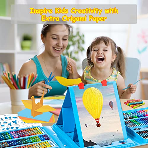 Art Supplies, 272 Pack Art Set Crafts Drawing Kit for Kids Girls Boys Teens - color: Blue