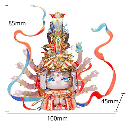 MU 3D Metal Puzzles Assembling Buddhist Kwan Yin Statue Kitty Cat Figures, Zen Gift Cultural Relic Replicas The Flying Apsaras Metal Model Kits Building, Hobby Collectables Presents Home Desk Decor - style: The flying Apsaras of the Dunhuang Caves